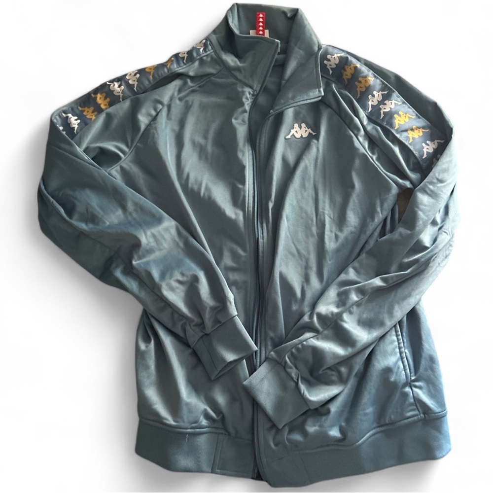 Kappa Teal Track Jacket with Multicolor Detailing